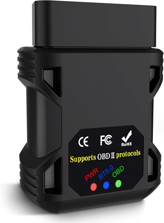 OBD2 Scanner Bluetooth 5.0 Car Code Reader, Check Engine Fault ODB2 Scanner Diagnostic Tool for All OBD II Protocol Cars Since 1996, Code Readers & Scan Tools for iPhone iOS Android Windows