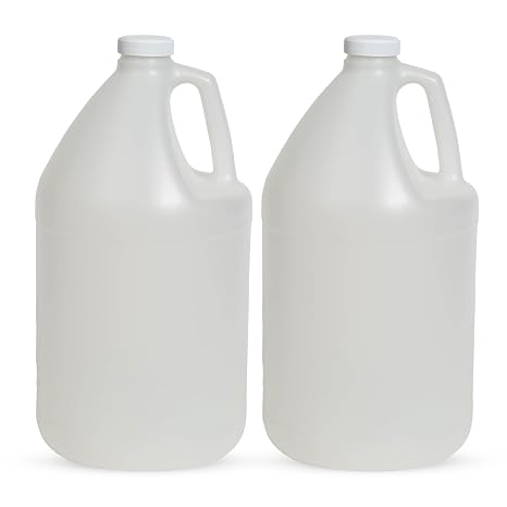 FastRack 2-Pack 1 Gallon Water Bottle Plastic Jug Container with Lid | White Food Grade Gallon Water Jug, BPA-Free, Leak-Proof Pitcher With Lid Fermentation, Brewing, Storage & More