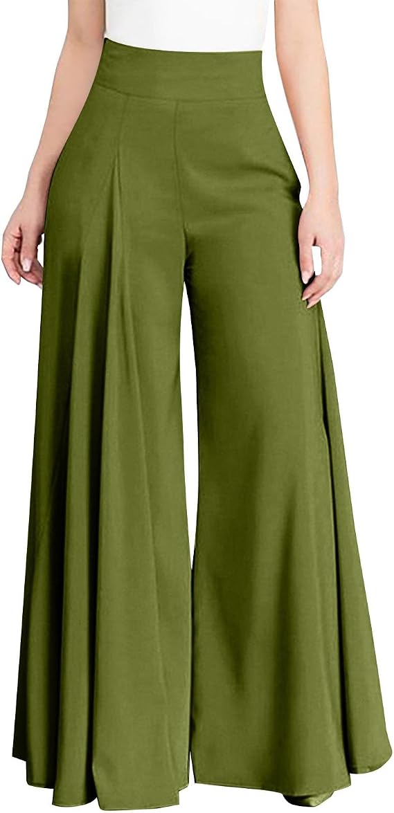 Lolvmvchi Womens Wide Leg High Waist Wide Leg Pants Casual Pants Comfy Pockets Relaxed Trousers Trendy Fall