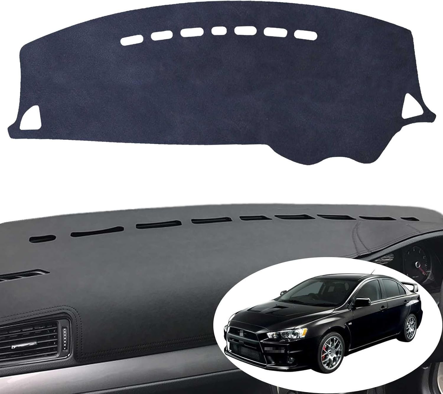 New 2024 Applicable Mitsubishi Lancer EVO Dashboard Mat LANCER EVO 2008-2016 Wagon 2005-2012 Car Specific Design Dashboard Cover Environmental Protection Odorless Silicone Anti-Slip Car Modification