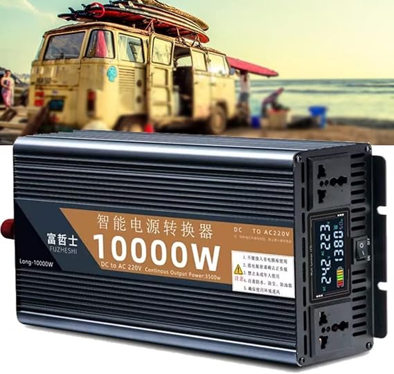10000W Pure Sine Wave Inverter 12v DC to 220v AC Car Converter Power with Dual Voltage Display Suitable for Vehicles 315 Electric Welding Machine 3.5P Air Conditioner