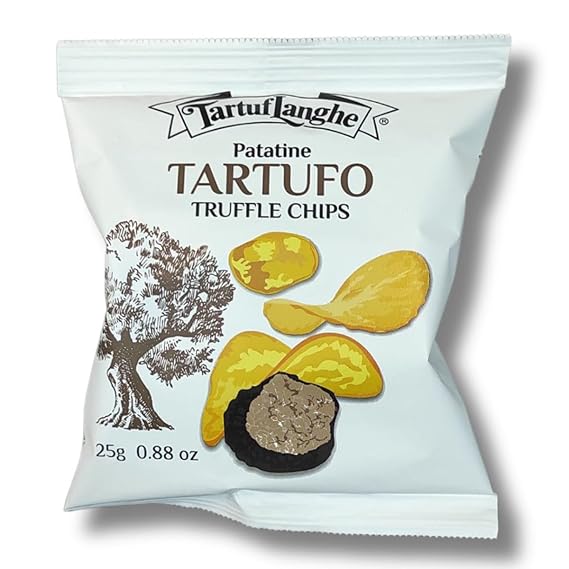 TartufLanghe Black Truffle Chips Gourmet Italian Potato Snack, Gluten-Free, Vegan, Nut-Free Black Truffle Potato Chips for Unique Appetizers, Tapas, Dips, Charcuterie - 0.88 oz (Pack of 1)