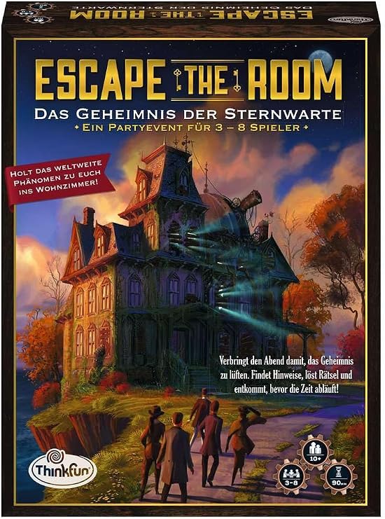 ThinkFun - 76313 - Escape the Room: Mystery of the Observatory. Solve the Puzzles and Come to the Observatory! A Perfect Escape Game for Beginners! Yellow