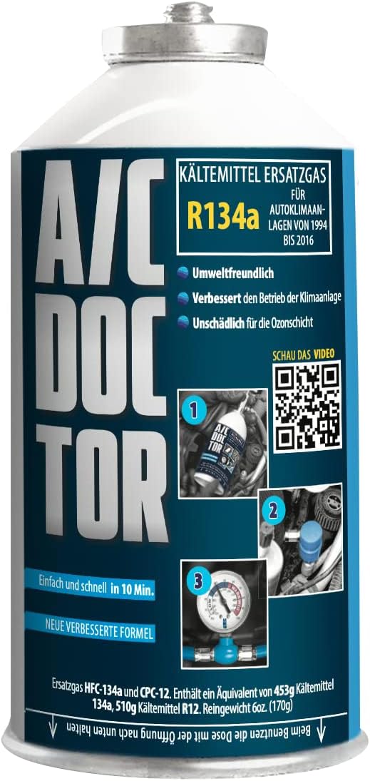 A  C Doctor Generic Refrigerant R134A Replacement Gas for Cars from 1995 to 2016