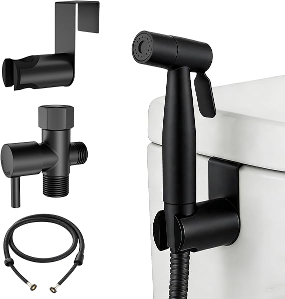 Matte Black Handheld Bidet Sprayer for Toilet, Complete Kit