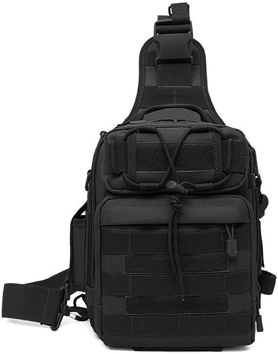 HUNTVP Sling Bag Pack Small Molle One Strap Daypack Shoulder Bag Fishing Tackle Sling Chest Bag Pack for Camping Hiking Cycling Outdoors