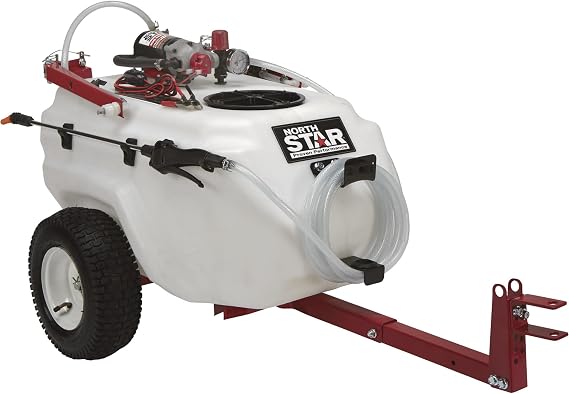 NorthStar Tow-Behind Trailer Boom Broadcast and Spot Sprayer, 21-Gallon Tank, 2.2 GPM, 12V DC, 70 PSI, Spring-Loaded Breakaway Boom, NSQ Series On-Demand Pump, Model 282780