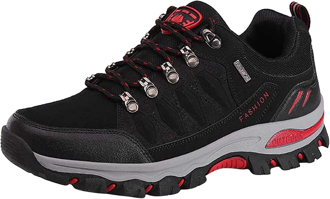 BORAMAX Men's Sneakers Outdoor Sports Climbing Hiking Shoes Waterproof Trekking Suede Non-Slip Running Shoes Mens Climbing Shoes