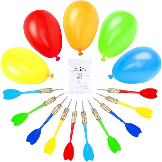 LovesTown 510PCS Dart Balloon Game Set, Carnival Games for Kids & Adults, Outdoor Party Game for Backyard, Birthdays & Family Reunions, Carnival Party Favors, Includes 500 Balloons & 10 Darts