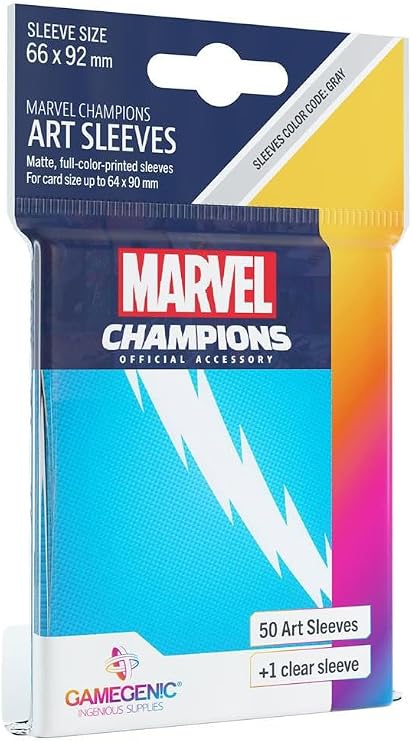 Gamegenic Marvel Champions The Card Game Official Quicksilver Art Sleeves | Pack of 50 Art Sleeves and 1 Clear Sleeve | Card Game Holder | Use with TCG and LCG Games | Made by Fantasy Flight Games