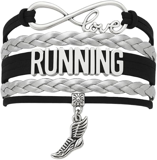 Sportybella Track and Field Gift- Runner Bracelet, Running Jewelry, Adjustable Track Shoe Charm Bracelet, Hurdles, Pole Vault, Javelin, Discus, Hammer Throw, Shot Put