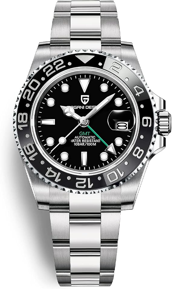 Men Watch Pagani Design GMT Watches for Men Automatic 40MM Date 100M Waterproof Stainless Steel Sapphire Glass Mechanical Wristwatches PD-1662