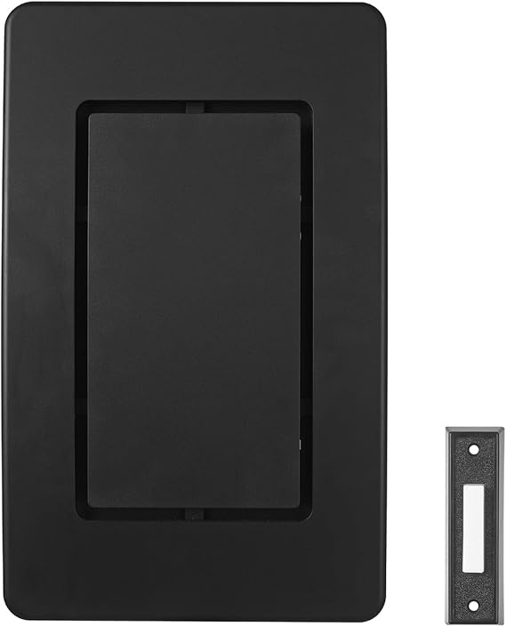 Heath Zenith Wired Mechanical Doorbell Chime Kit, 2-Melody Ding-Dong or Ding, Lighted Push Button, Black Plastic, Hardwired, 85dB, 18000204