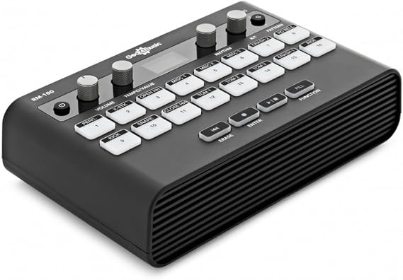 Gear4music Rhythm & Drum Machine RM-100 w/185 Drum Samples 48 Kits 5 Reverb Types