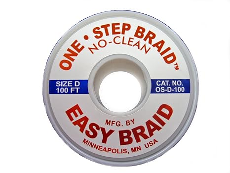 OS-D-100 One-Step Desoldering Wick, No Clean, 0.1" Width, 100' Length