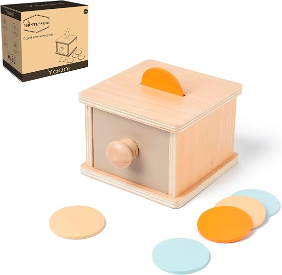 YAANI 2-in-1 Ball and Coin Drop, Object Permanence Box, Montessori Coin Box, Montessori Toys for 1+ Year Old, Baby Toys 6-12 Months, Baby Gifts