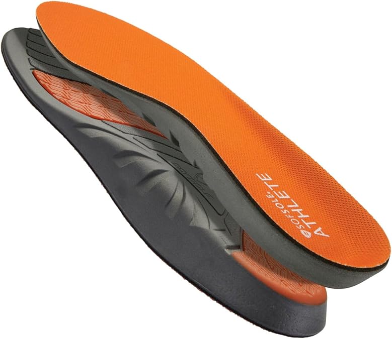 SOF SOLE ATHLETE Performance Men's Insoles - PU Foam & Gel Inserts - Heel-to-Toe Cushioning, Support, Moisture Control, Lightweight Comfort & Stability - Ideal for Runners, Walkers, Athletes