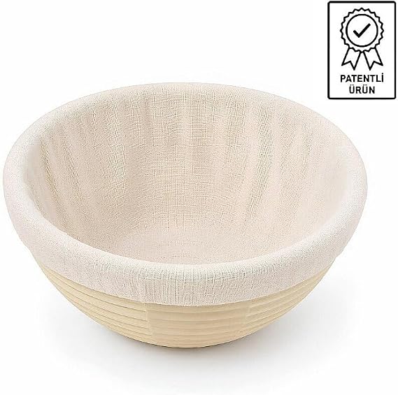 Yuvarlak Ekmek Hamur Mayalama Sepeti Bezli 22x9 cm Yuvarlak 22X9 Bezli