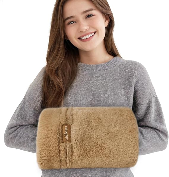 NEWGO Hand Warmers Mitt Microwavable Heating Pad for Hands, Heated Gloves for Hand Arthritis, Stiff Joints, Trigger Finger, Multi-Purpose Warming Pad for Neck, Shoulder, Belly Pain Relief - Brown