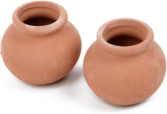Clay Pots, Ceramic Planters, 2-Pack Small Flower Pots for Wedding Decoration, Baby Shower, School Projects, Home Garden Craft(3#)