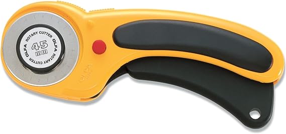 OLFA 45mm Ergonomic Squeeze-Handle Rotary Cutter (RTY-2/DX) - Auto-Retract