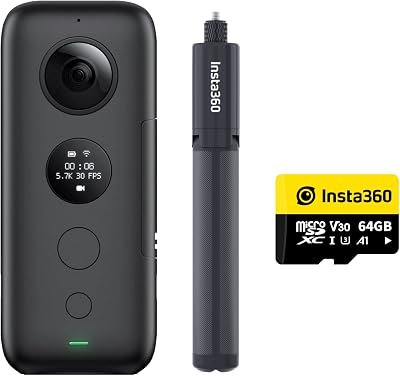 Insta360 ONE X Virtual Tour Kit - 360 Camera, 18MP Photo, 5.7K Video, Auto HDR, Long-Life Replaceable Battery, WiFi Preview & Transfer, Use wMatterport, Kuula, 3DVista, Cupix, StructionSite & More