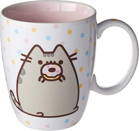 Pusheen by Our Name is Mud Donut Stoneware Coffee Mug, Pink, 12 oz.