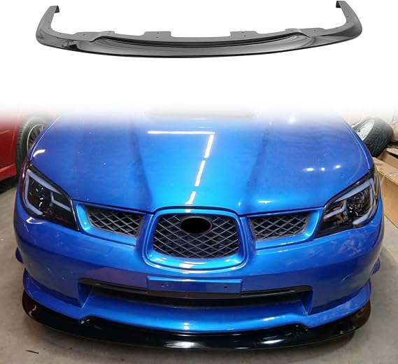 STI Style Gloss Black PP Front Bumper Lip for 06-07 Subaru Impreza WRX STI | Brand of Hyper Glory, STI Style, Painted Glossy Black, PP - Polypropylene, Front Bumper Lower Lip Spoiler Splitter Chin Guard