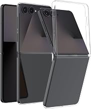 Samsung Galaxy Z Flip7 Cell Phones, Unlocked Android 256GB, AI Foldable Smartphone with FlexCam, 6.9 AMOLED, Triple Camera, International Model 2025, Jet Black, Bundle Wireless Charger & Clear Case