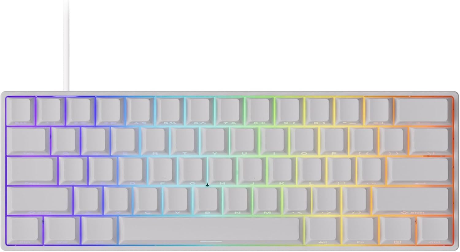 FUN60 Pro SP Wired Model, HE Sensor, 0.0004 inch 0.01 mm, Rapid Trigger Compatible, Magnetic Switch, Akko Glare Magnetic Switch, English Layout, Numeric Keypadless, Side Print, Wired 8K,