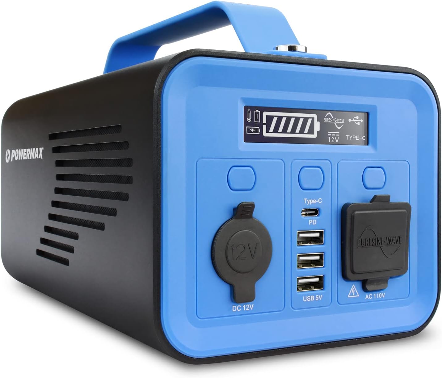 Powermax Portable Power Station 230Wh, Solar Powered Generator with Dual Fan Cooling, Backup Power Supply for Outdoor, Camping and Emergency