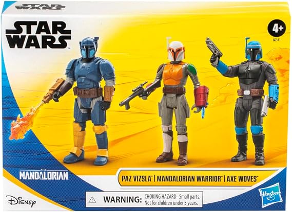 STAR WARS Epic Hero Series Unite The Clans Pack, Paz Vizsla, Mandalorian Warrior, Axe Woves 4-Inch Action Figures, Toys for 4 Year Old Boys & Girls