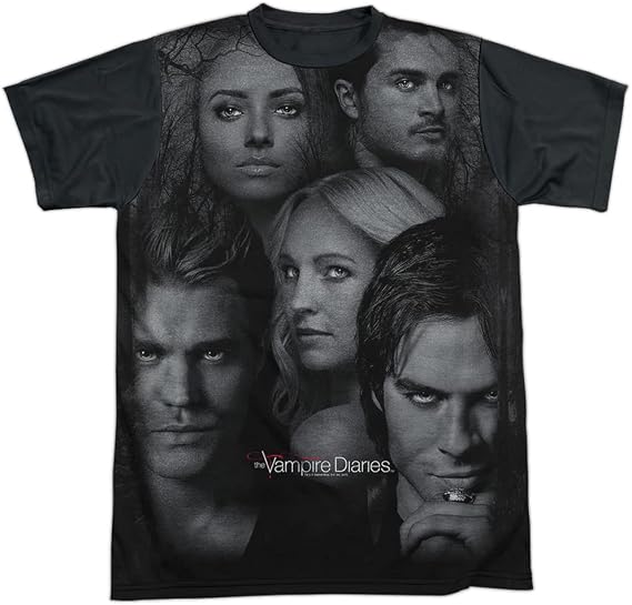 LOGOVISION Vampire Diaries in The Woods Unisex Adult Halloween Costume Sublimated T Shirt (Black Back)