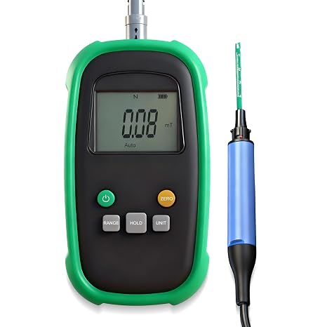 TES12A Gauss Tesla Tester Digital Gauss Meter Surface Magnetic Field Meters Metal Probe Guassmeter with NS Function
