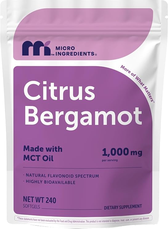 Citrus Bergamot Supplement 1000mg for Men & Women, 240 Softgels