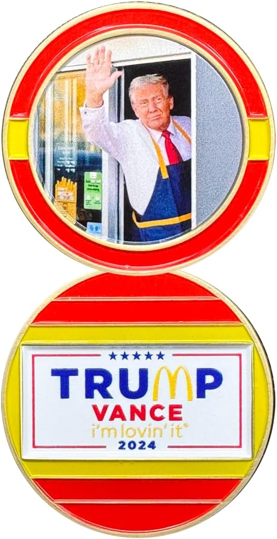 AMERICA'S FRONT LINE EL14-7 President Donald Trump Challenge Coin for McDonalds Worker Fans Fry Cooker