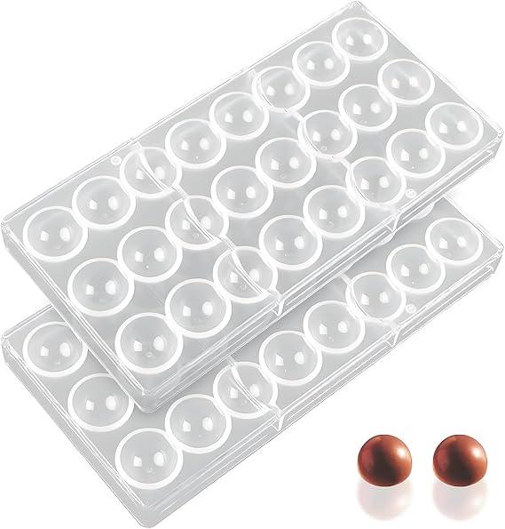 2 x Chocolate Moulds Polycarbonate Set Chocolate Mould Transparent Chocolate Mould for DIY Production of Pastries Confectionery Baking Chocolates