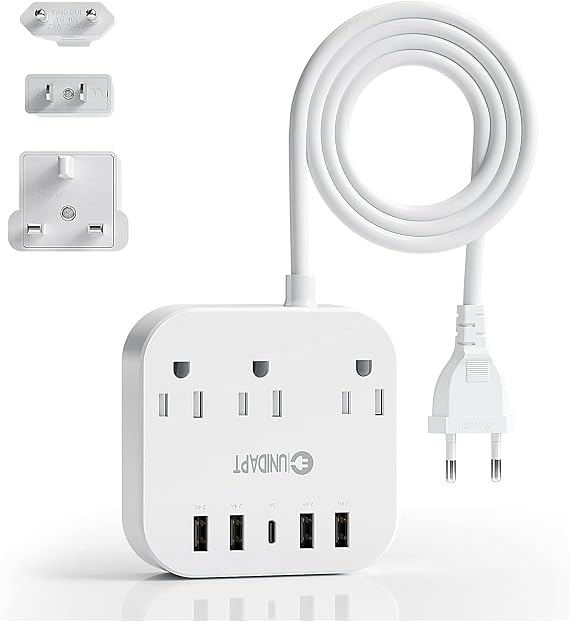 Unidapt Cruise Approved Power Strip, Non Surge, US to Europe Plug Adapter
