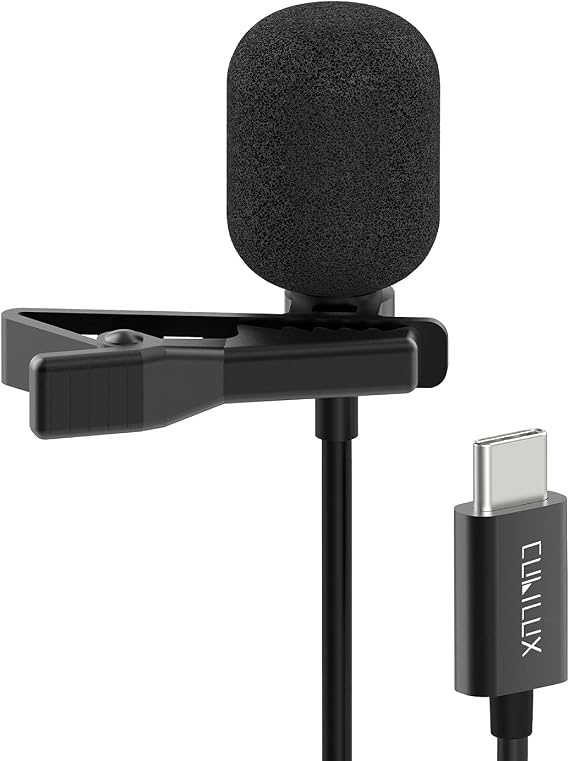Cubilux Unidirectional USB C Lavalier Microphone, Type C Lapel MIC Compatible with MacBook, iPhone 17/16/15 Pro Max, iPad 10 iPad Pro iPad Air 5/4, Samsung S24/S23/S22 Tab S8/S7/S6, Pixel 8/7 Pro, 5FT