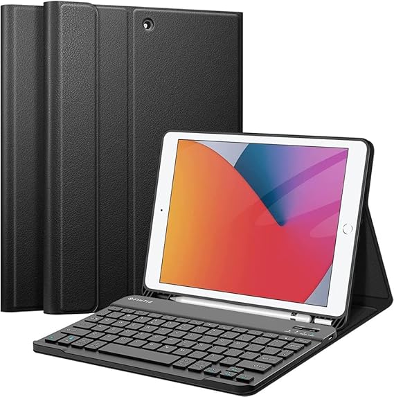 Samsung Galaxy Tab A9 Plus X210 ile uyumlu Kılıf Kablosuz Klavyeli Case Mobax X113 X115 X117 Siyah