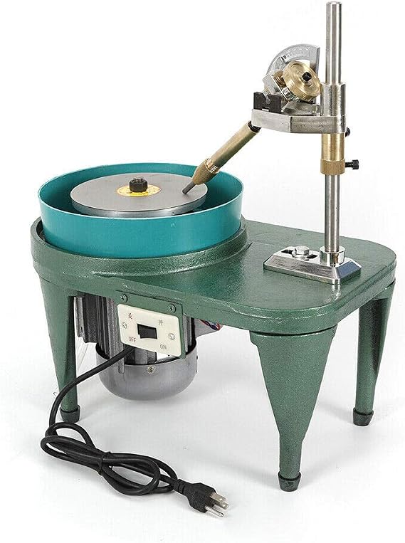 Professional Gem Faceting Machine DIY Jewel Angle Polisher Gemstone Grinding Machine Jewelry Surface Grinder Flat Bench Polisher 2800r/min (6'' Grinding Disc)