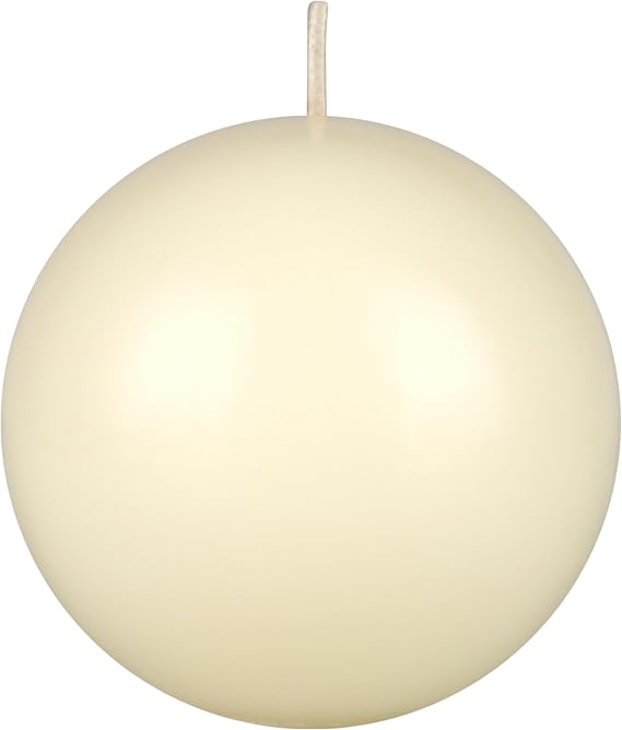 Mega Candles 1 pc Unscented Ivory Ball Round Candles, Hand Poured Premium Wax Candle 3 Inch x 3 Inch, Home Decor, Wedding Receptions, Occasions, Events, Festivities, Meditations, Relaxation