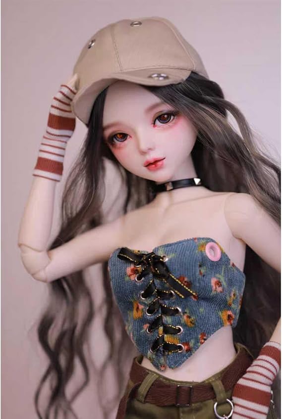 22 Inch BJD Doll 1/3 Long Hair Fashion Girl, Hand-Painted Face-Up, With Outfit, Anti-Stain Clothes and Pink Pyjamas