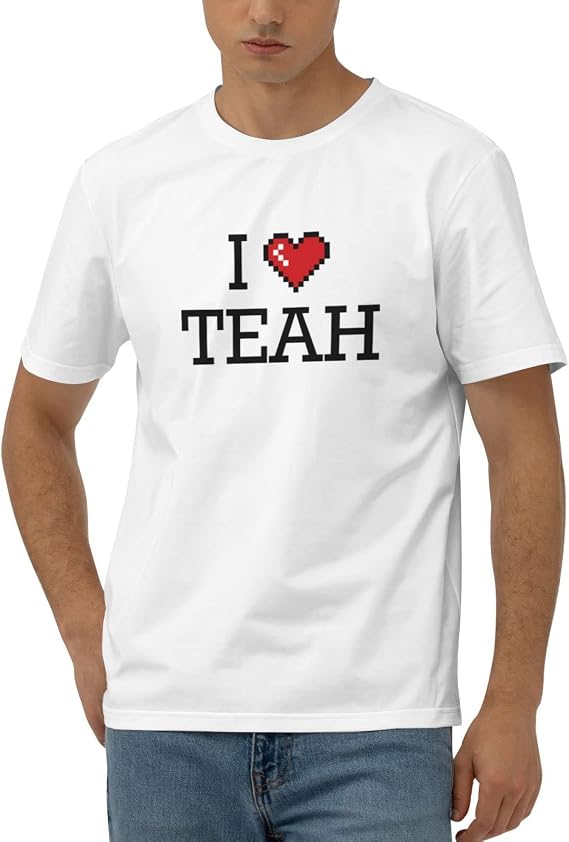 Funny Tshirts Shirts for Men I Love Teah T Shirt Men's T-Shirts Funny (Color : Colour, Size : X-Large)