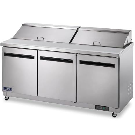 Arctic Air AST72R 72" 3 Door Refrigerated Sandwich Prep Table