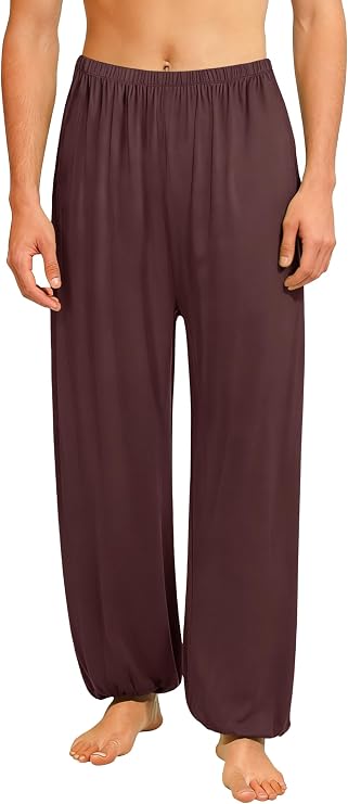 AvaCostume Men's Lightweight Loose Yoga Pants Elastic Waist Modal Yoga Harem Pants