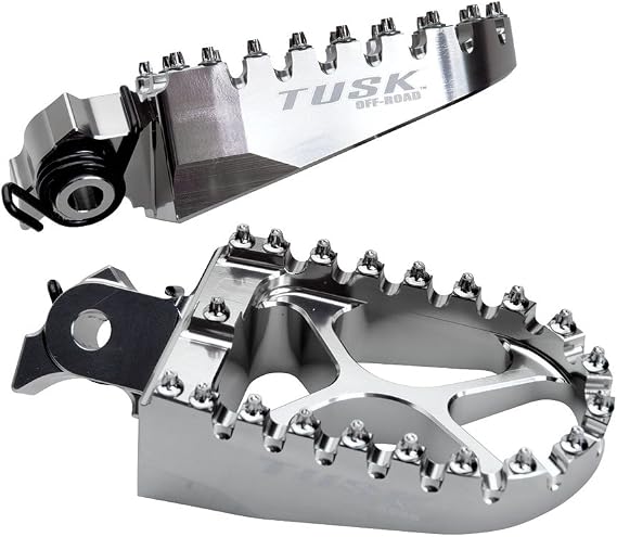 Tusk Off-Road Hard Mount Foot Peg Conversion Kit with Billet Race Foot Pegs For KAWASAKI KLR650 2022