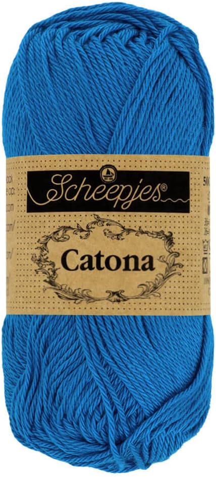 Scheepjes Catona Cotton Yarn, Electric Blue (201), 50 g Ball