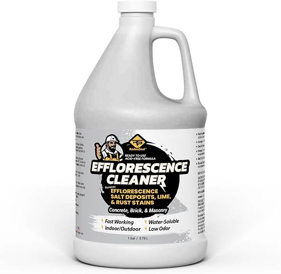 RadonSeal Efflorescence Remover for Brick, Concrete, Pavers & Masonry | Fast-Acting Efflorescence Cleaner for Mortar Haze, Lime Scale, Calcium Deposits & Rust Stains