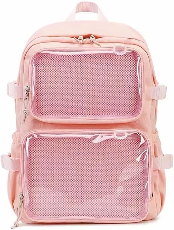 Kawaii Backpack Cute Ita Bag Large School Pink Ita Backpack for Pin Display Women Girl (Pink)
